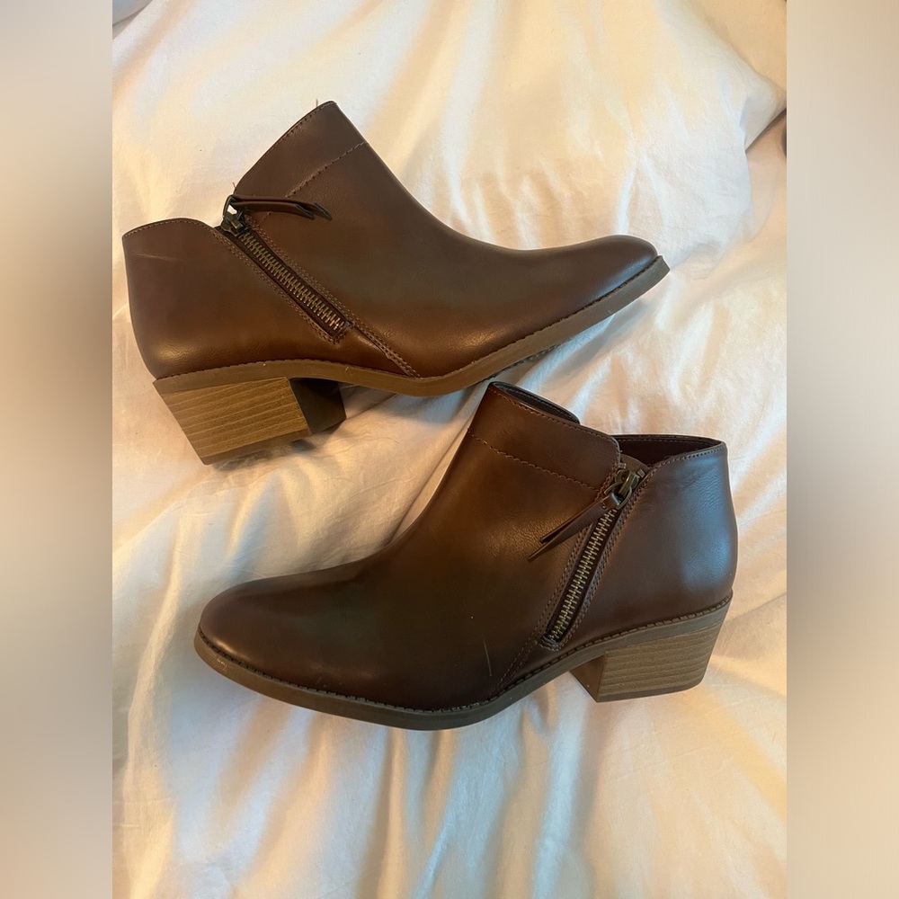 Brown Leather Ankle Boots